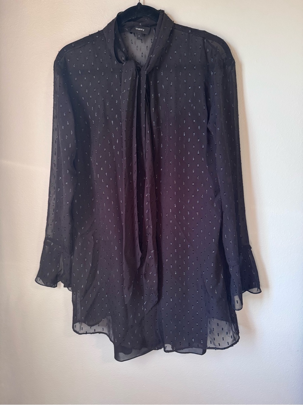 Theory Metallic Silk Scarf Dress Retail $395